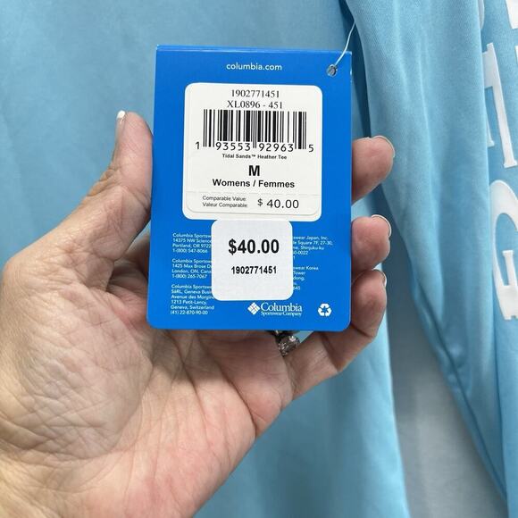 Columbia PFG Omni-Shade Womens M Tidal Sands Blue Long Sleeve Tee NEW - Picture 4 of 10